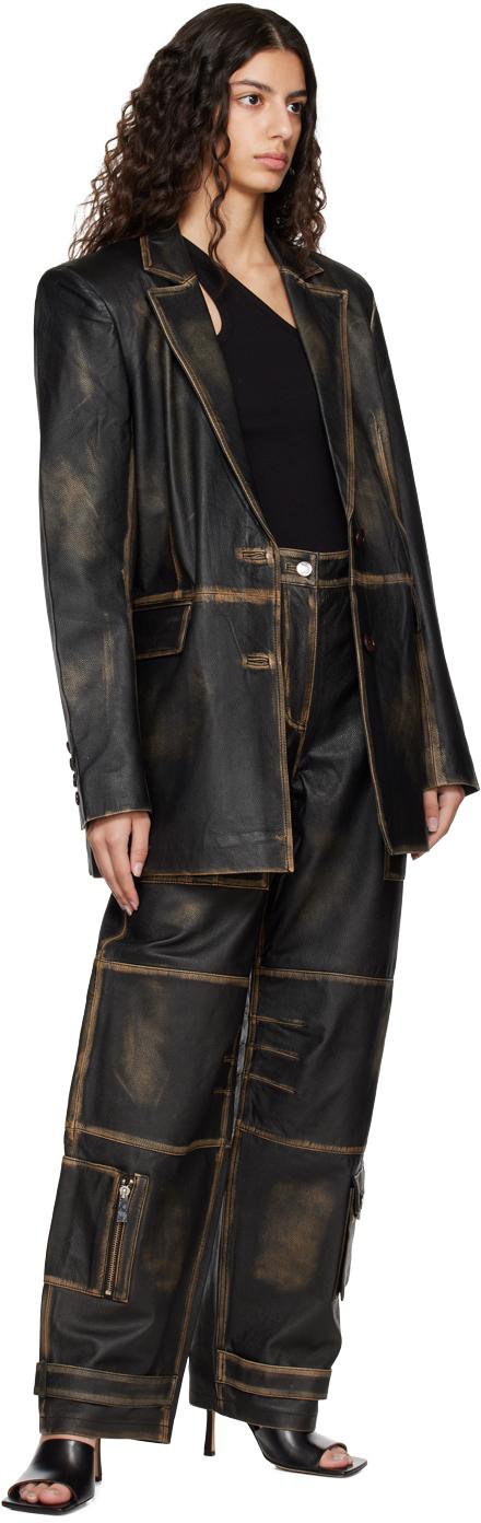 REMAIN Birger Christensen レディース ブラック ウォッシュ レザー 