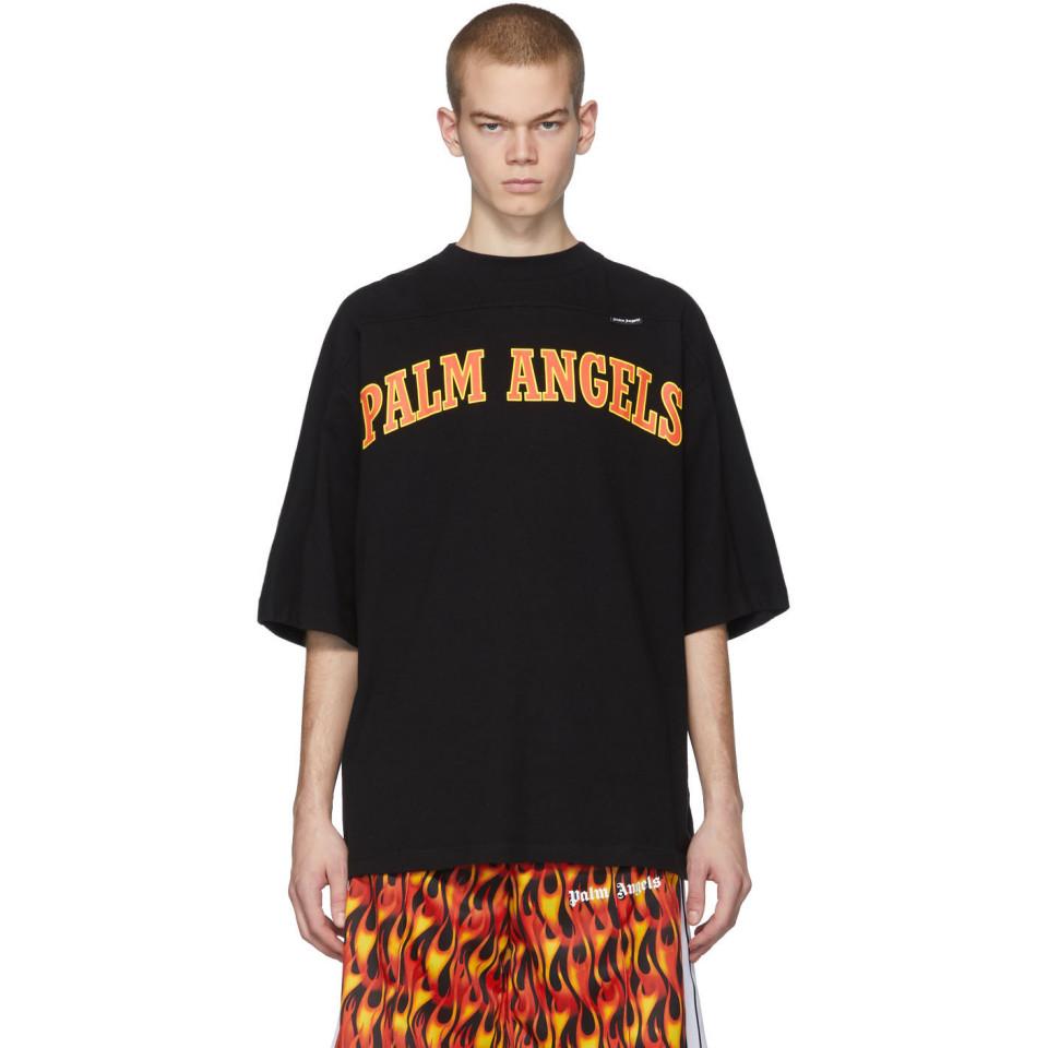 Palm Angels Black New College Logo Over T-shirt for Men | Lyst