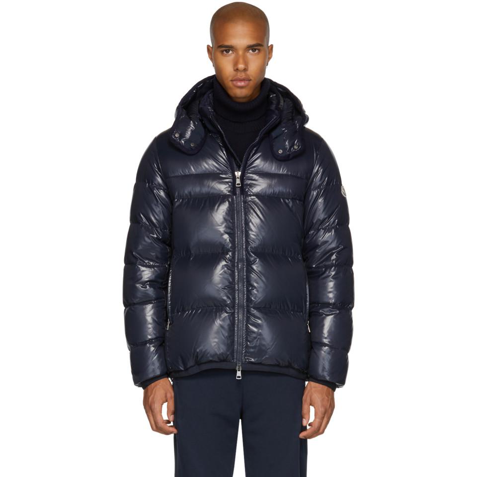 Moncler Synthetic Navy Down Harry Jacket in Blue for Men | Lyst