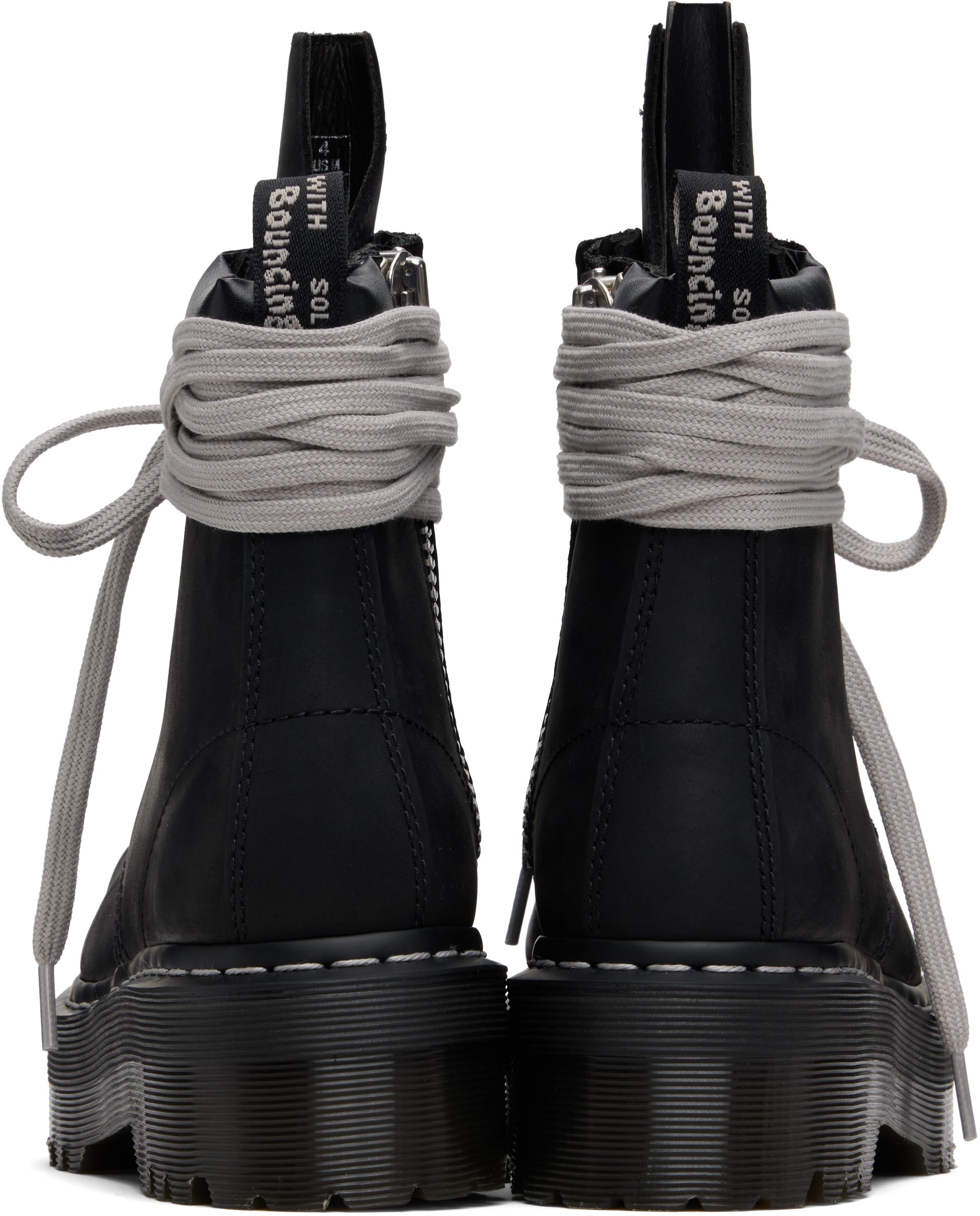 Rick Owens Dr. Martens Edition Quad Sole Steel Toe Boots in Black