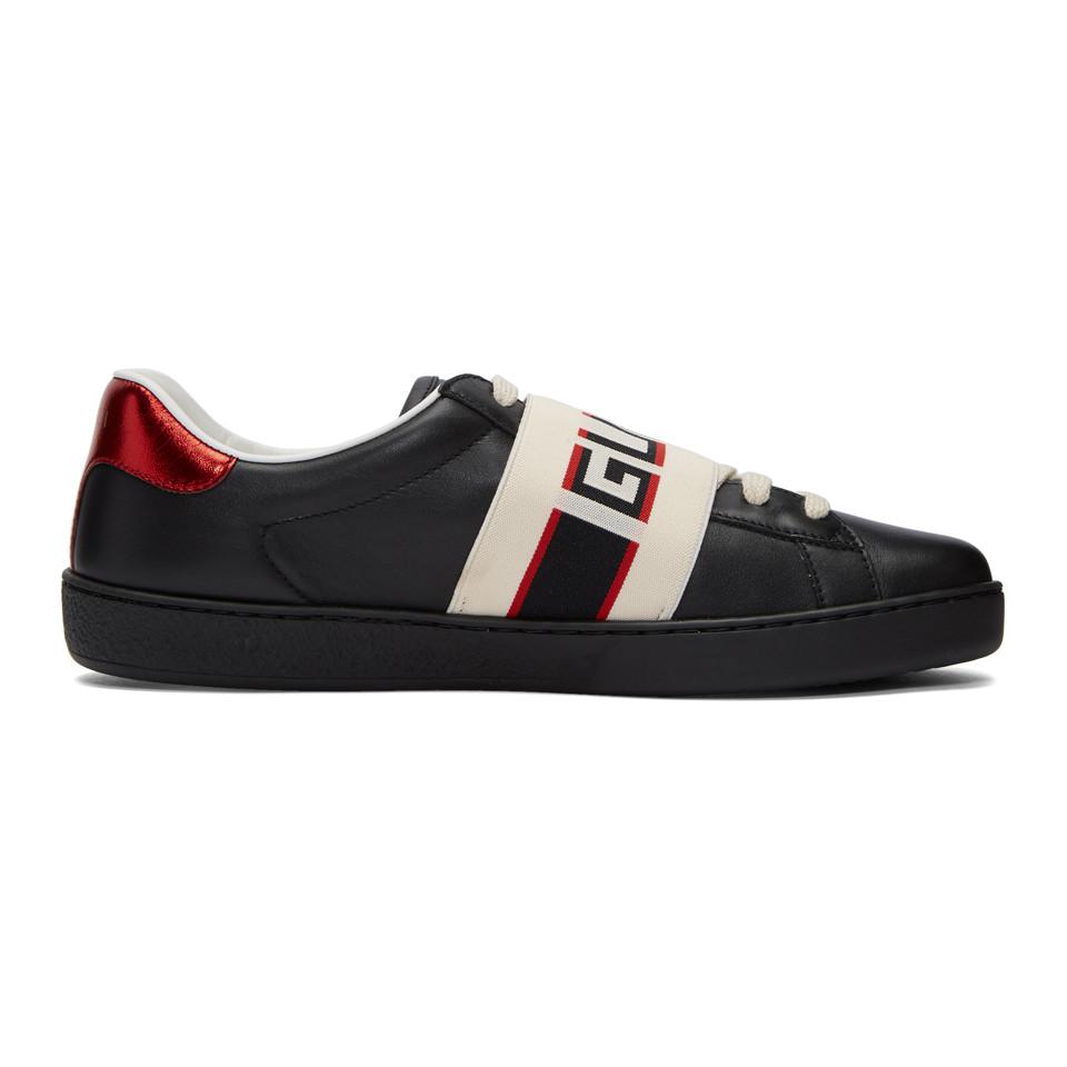 Gucci Rubber New Ace Sneaker in Black/Cream/Red (Black) for Men - Save 43%  - Lyst