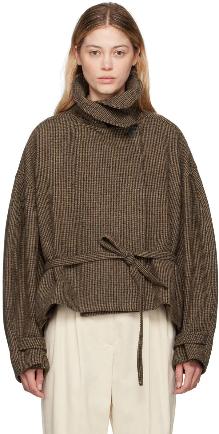 Le17septenbre トップス LE17SEPTEMBRE Houndstooth Jacket in Brown | Lyst