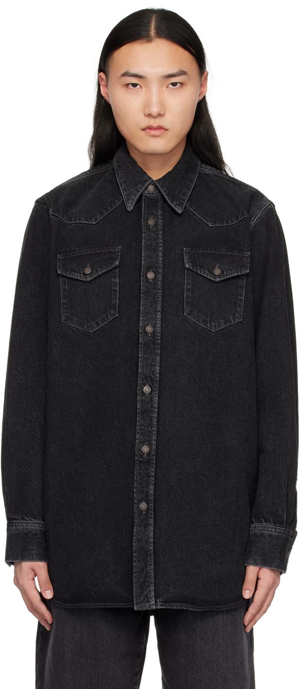 Amiri メンズ ブラック フローラル シルクシャツ シャツ