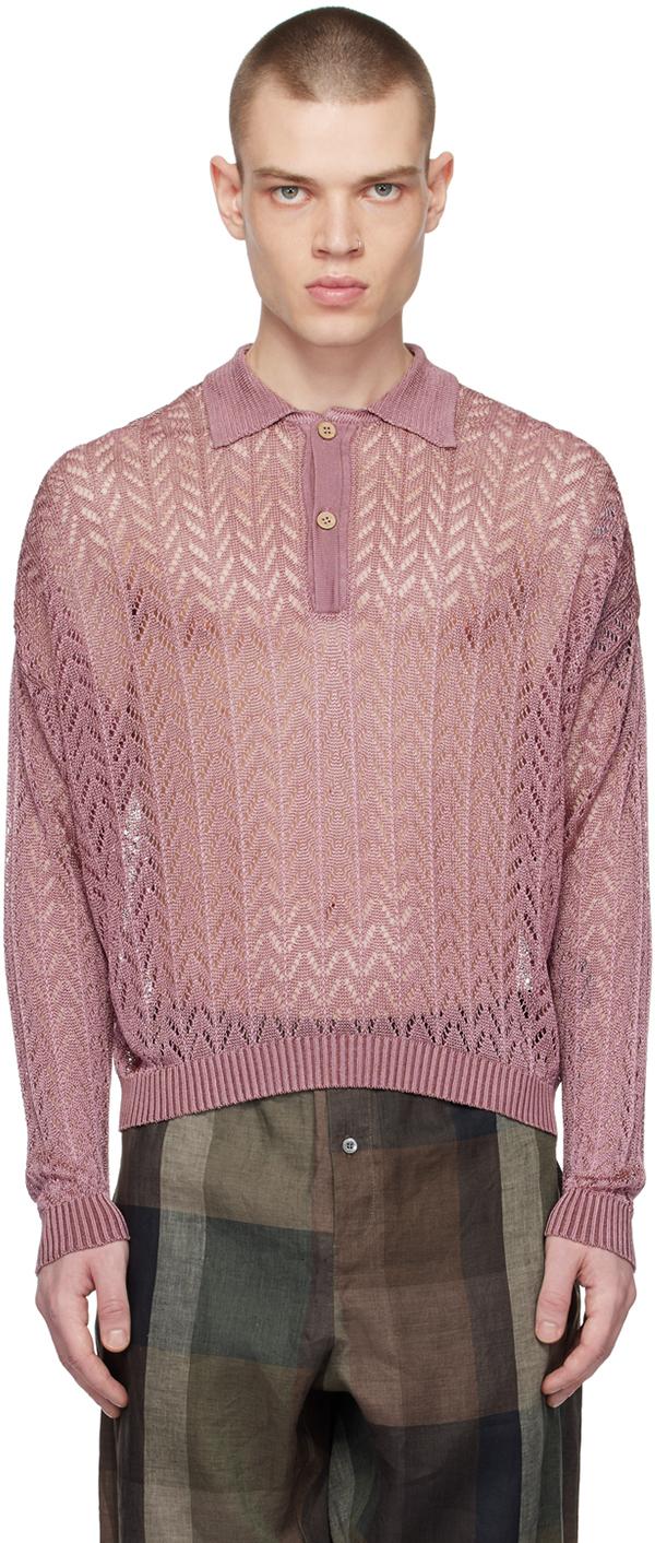 Magliano メンズ ピンク パープル セミシア ポロシャツ Tシャツ 