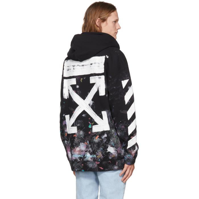 Off-White c/o Virgil Abloh Diagonal Galaxy Brushed Sweatshirt in Black for  Men | Lyst