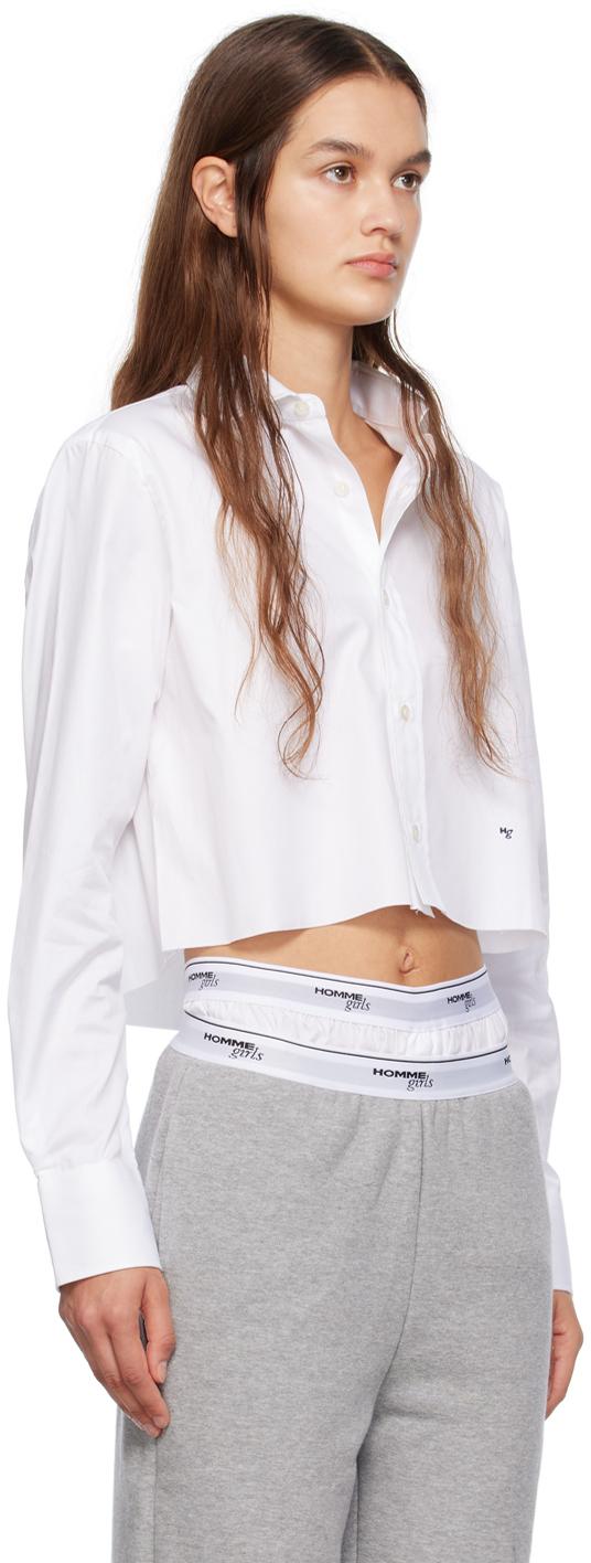 HOMMEGIRLS Cropped Shirt in White | Lyst Canada