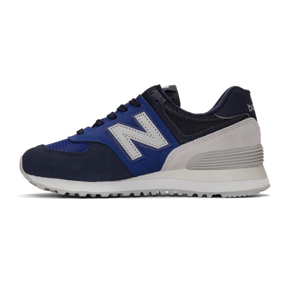 New Balance Leather Blue And Navy 574 Core Sneakers - Lyst