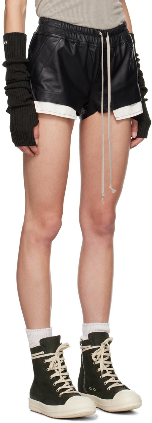 rick owens hollywood fog boxer ショートパンツ Shop Off-White Hollywood Fog Boxer Leather Shorts on Sale at