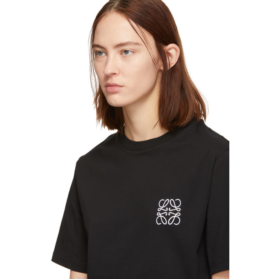 Loewe Cotton Black Anagram T-shirt | Lyst