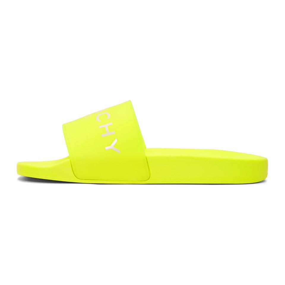 lime green givenchy slides