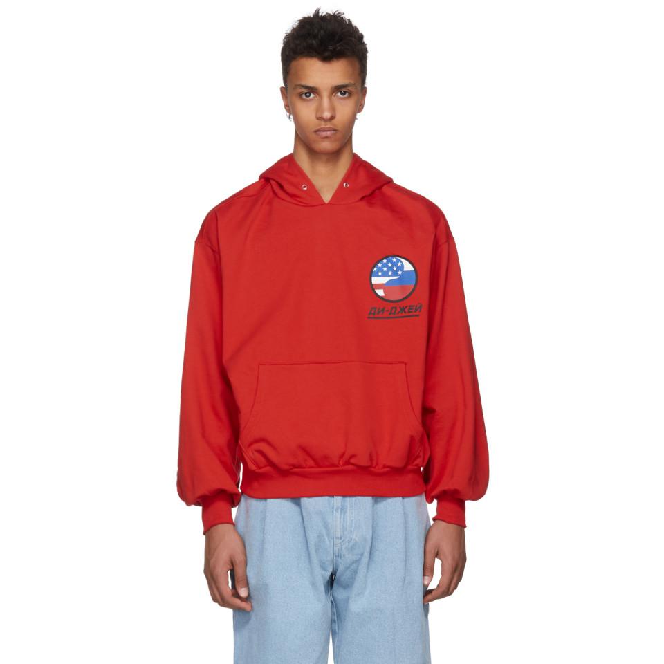 Gosha Rubchinskiy Red Hoodie United Kingdom, SAVE 37% - eagleflair.com