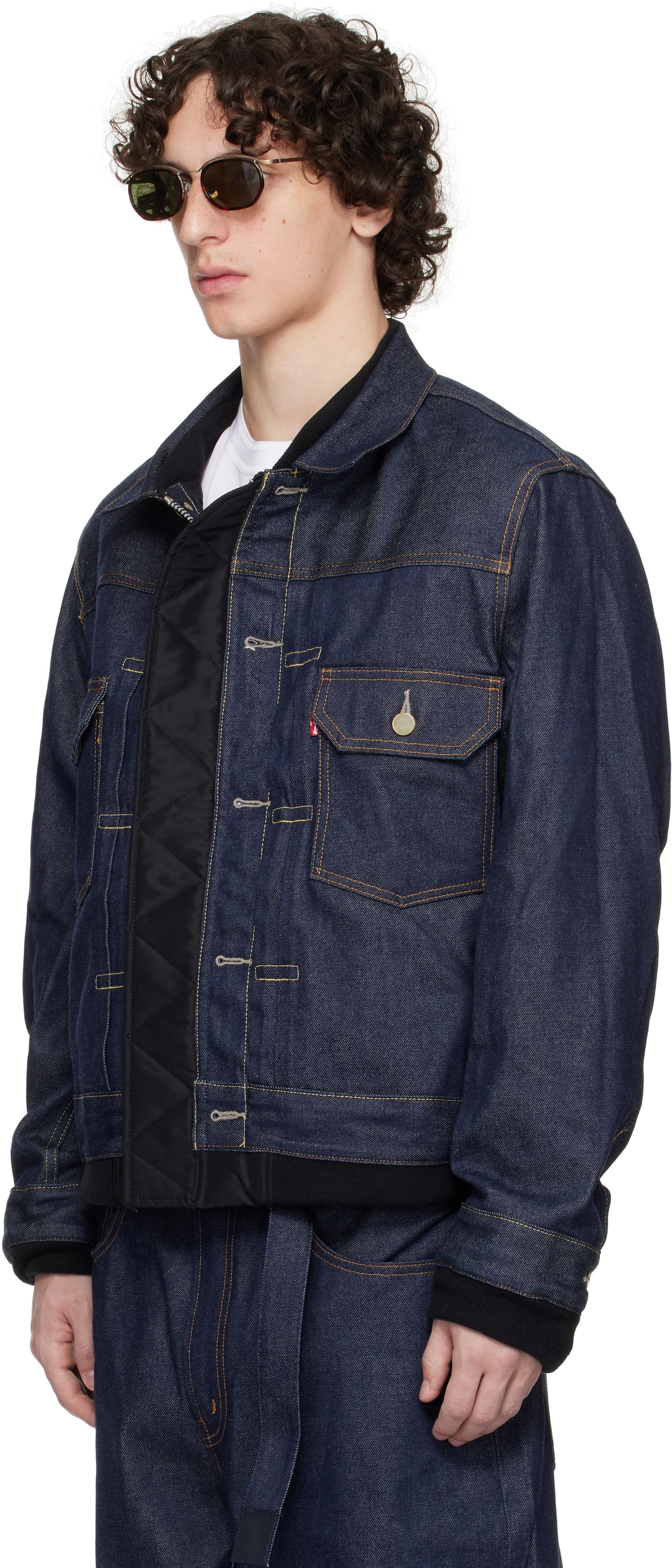Sacai Levi's Edition Denim & Nylon Twill Reversible Jacket in