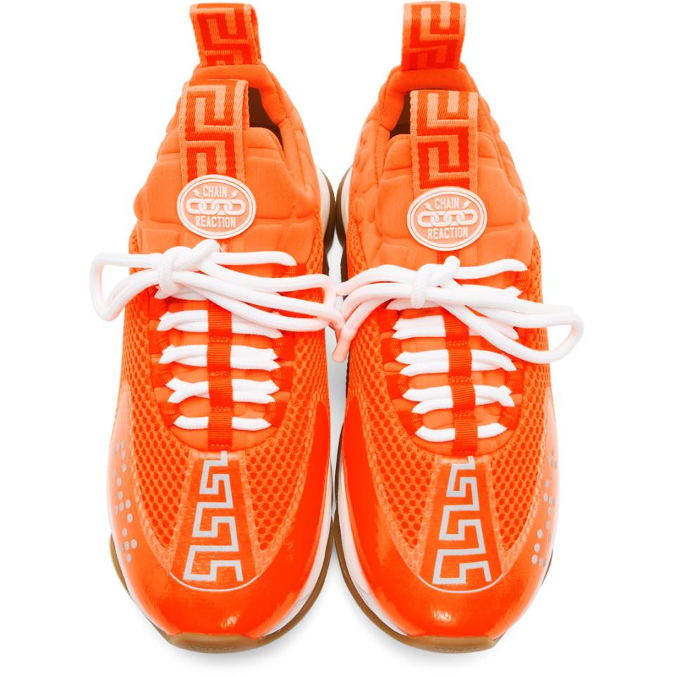 orange versace shoes