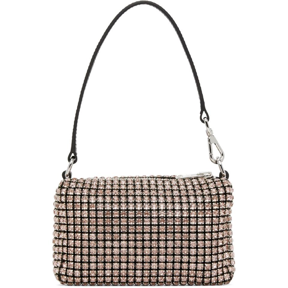 Alexander Wang Leather Black And Pink Mini Rhinestone Wangloc Bag Lyst
