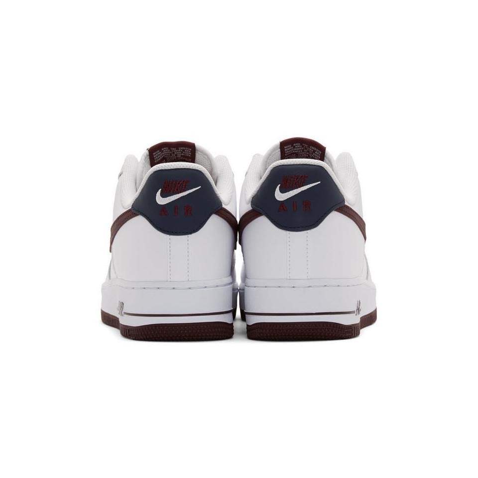 Nike White And Burgundy Air Force 1 07 Lv8 4 Sneakers for Men | Lyst