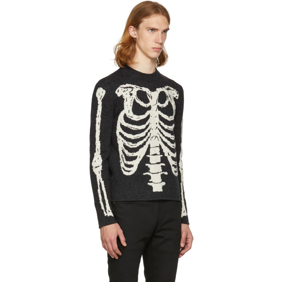 saint laurent skeleton sweater