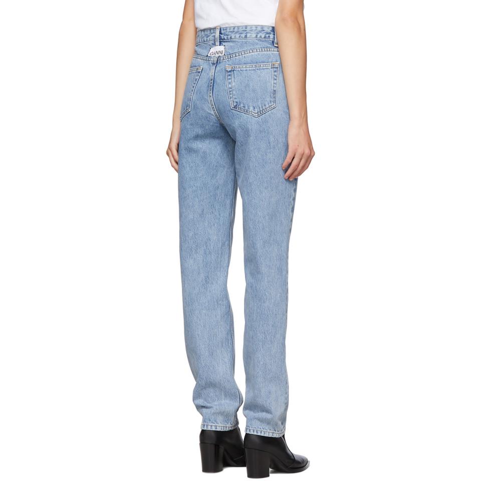 Ganni Denim Blue Washed High-waisted Jeans | Lyst Ganni Denim Blue Washed High-waisted Jeans | Lyst