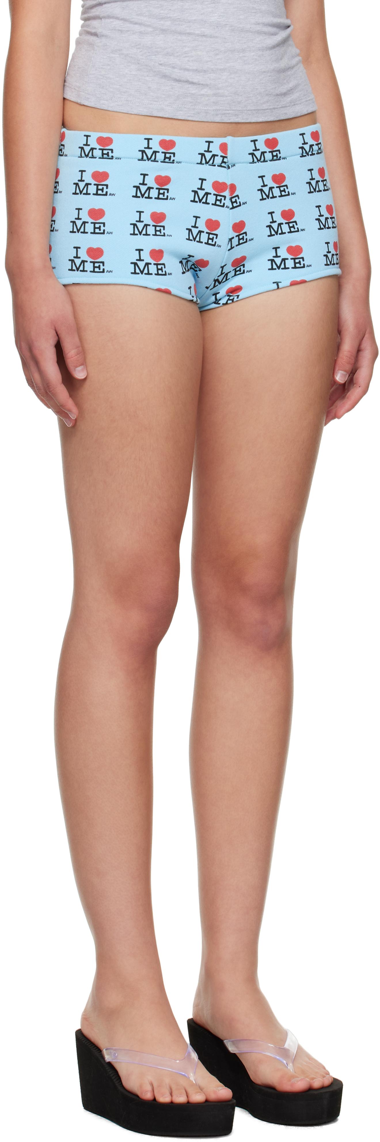 Ashley Williams 'I Heart Me' Serena Shorts in Blue | Lyst UK