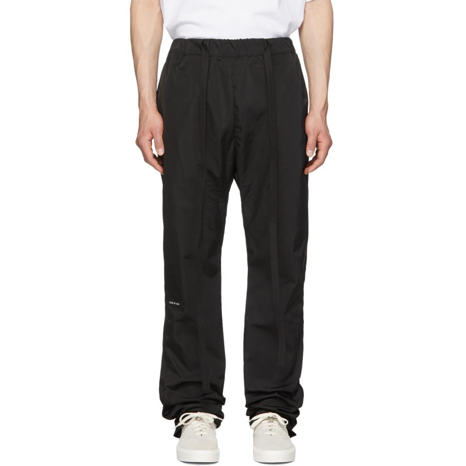 Black Nylon Baggy Lounge Pants 
