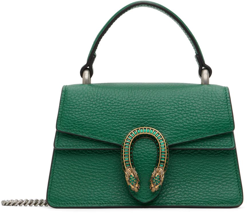 Dionysus Mini Embellished Leather Tote Bag in Green - Gucci