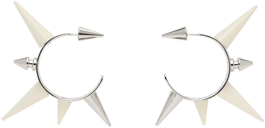 Acne Studios レディース ブラック シルバー Spike ピアス イヤリング 