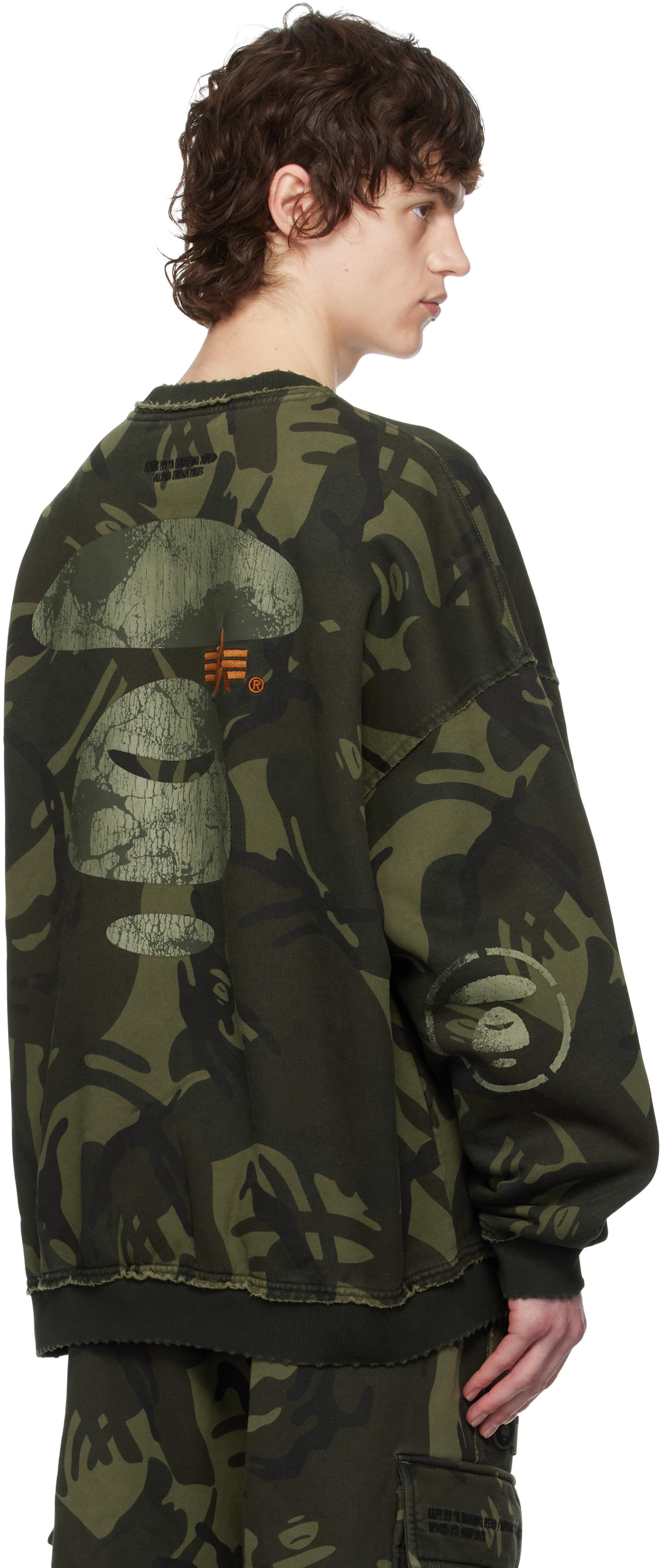 スウェット・トレーナー [ALPHA INDUSTRIES] AAPE x ALPHA CREWNECK CAMO SWEATSHIRT ALPHA INDUSTRIES ] AAPE x ALPHA CREWNECK CAMO SWEATSHIRT