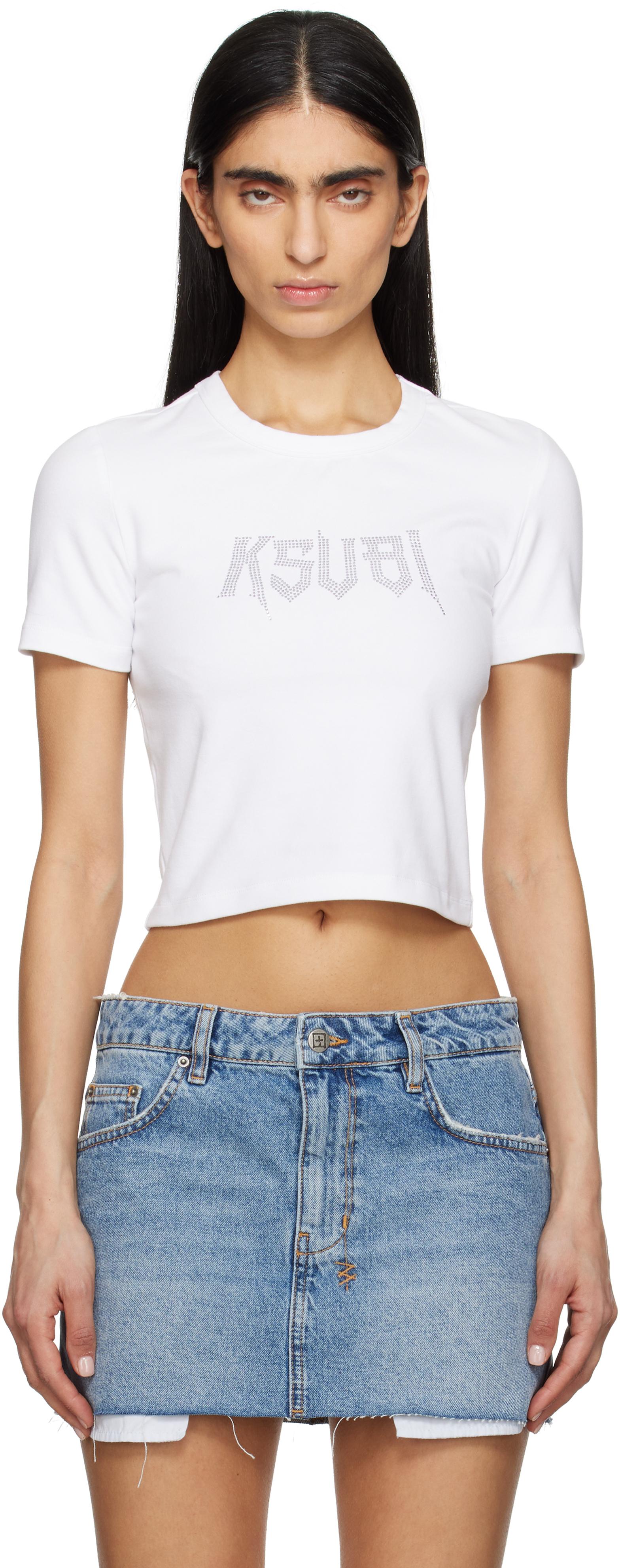 売れ筋商品|||スビ Tシャツ レディース トップス KINGDOM BABY TEE - Print T-shirt - white Ksubi T-shirts for Women | Online Sale up to 50% off | Lyst