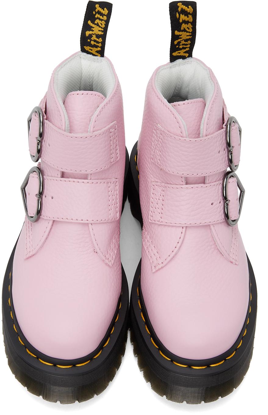 Dr. Martens Pink Devon Heart Platform Boots | Lyst