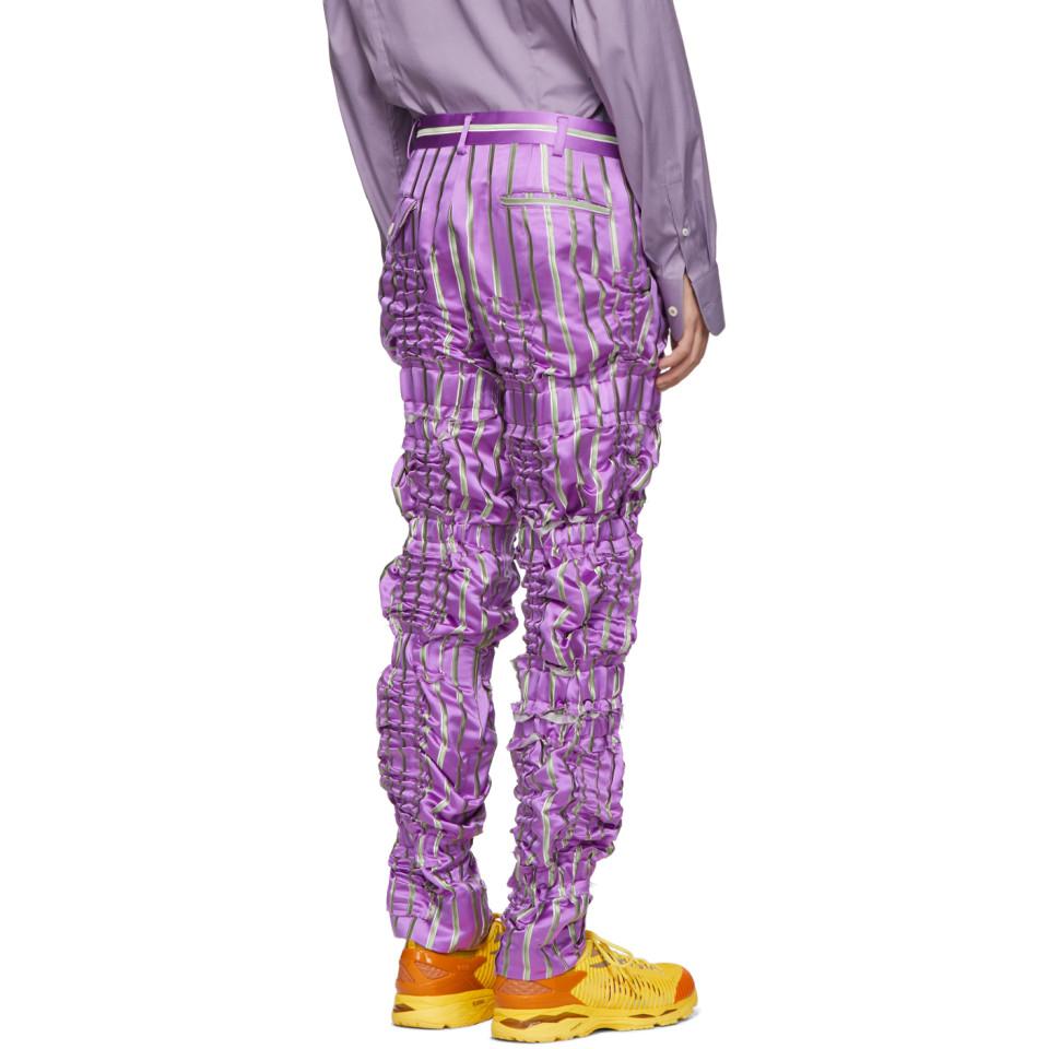 satin stripe trousers