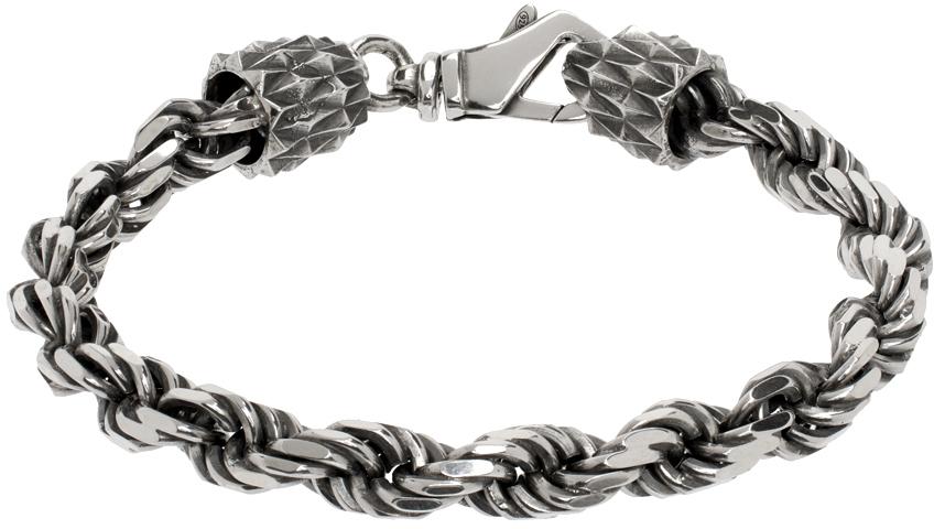 Emanuele Bicocchi Large Rope Chain Bracelet in Black for Men