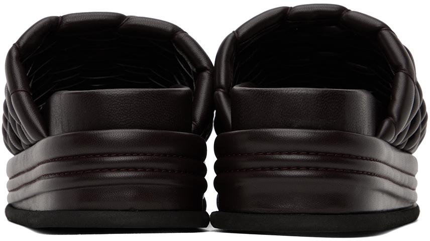 Dries Van Noten レディース ブラック バーガンディ ウーブン サンダル 