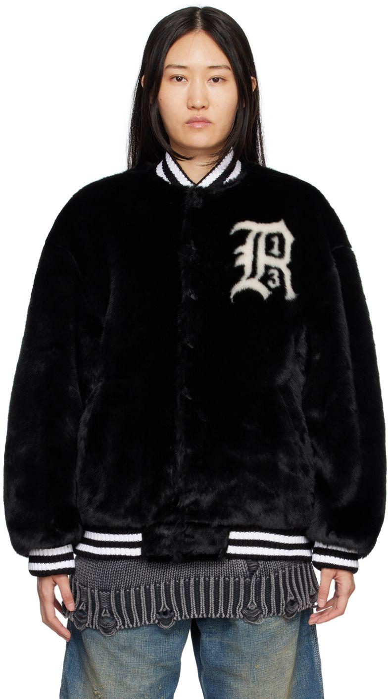 R13 Furry Bomber Jacket in Black Lyst