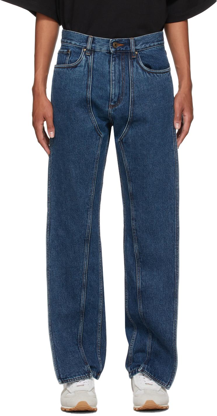 Denim Classic Front Panel Jeans in Navy 