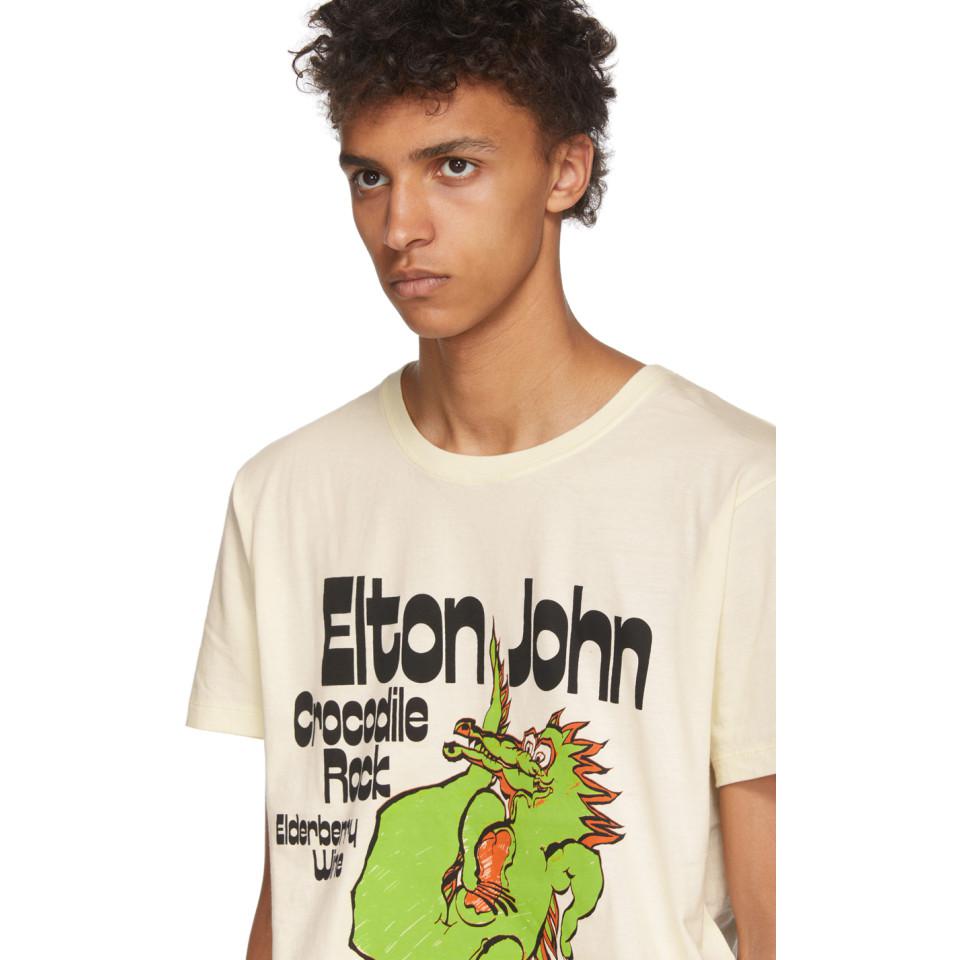 Gucci Off-white Elton John Crocodile Rock T-shirt for Men | Lyst