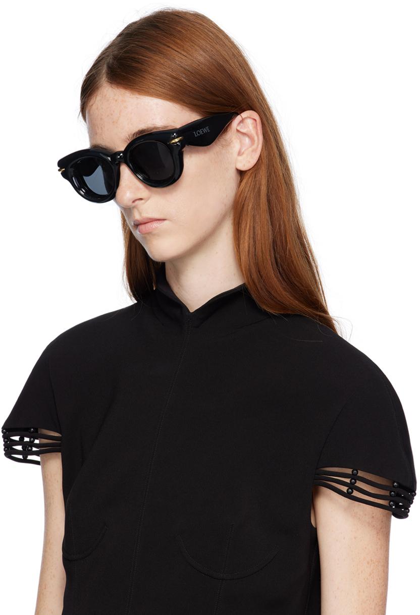 Loewe Inflated Pantos 46mm Round Sunglasses in Black | Lyst display picture 2
