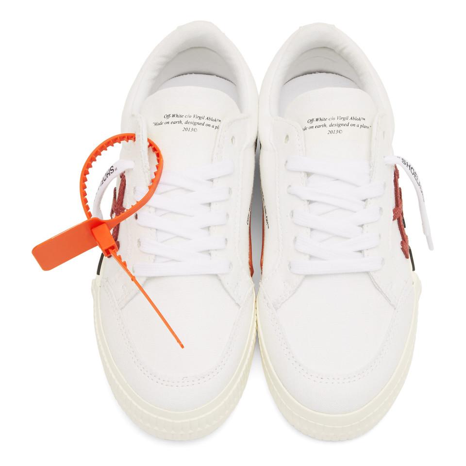 Off-White c/o Virgil Abloh White And Purple Vulcanized Low-top Sneakers