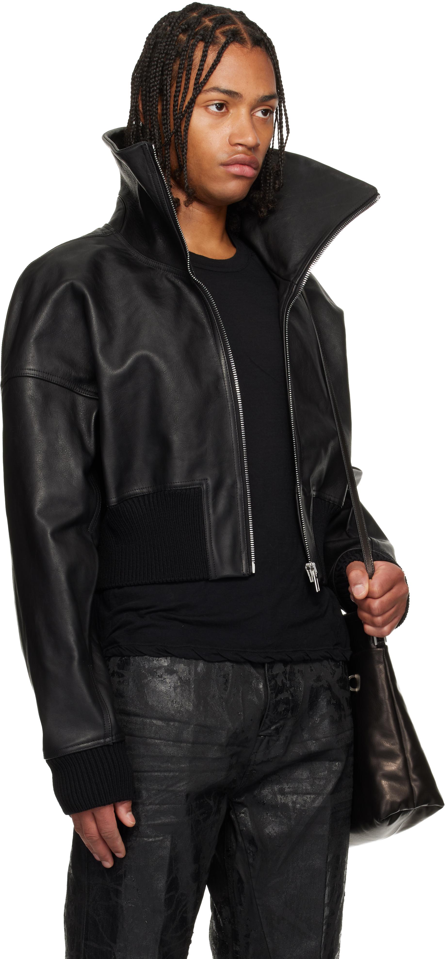 ジャケット・アウター Rick Owens 03aw leather jacket Rick Owens - Cropped Buckled Leather Jacket Rick Owens