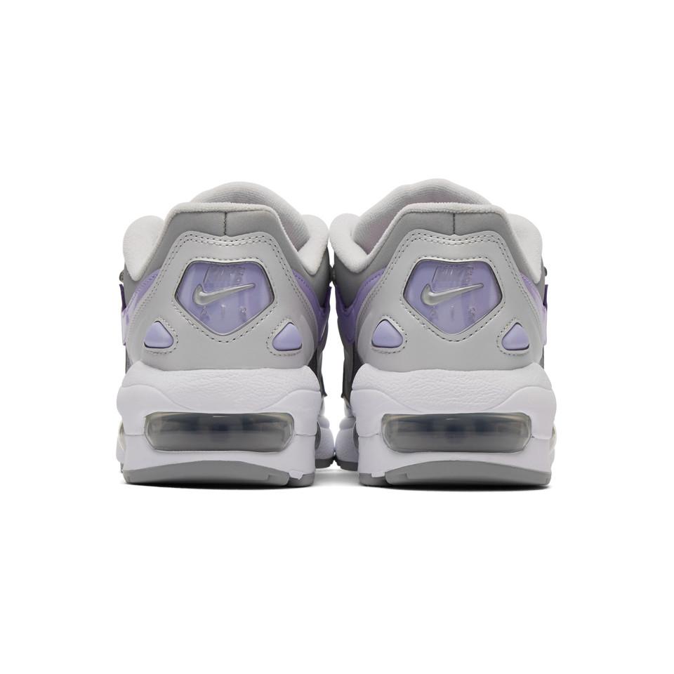 Nike Grey And Purple Air Max 2 Light Sneakers In Gray Lyst