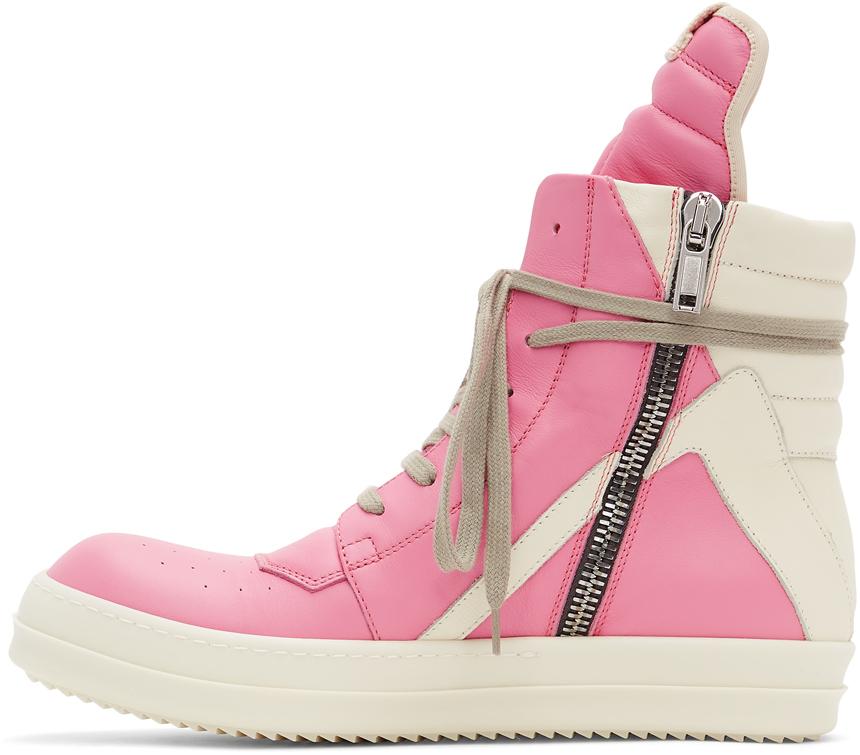 Owens Leather Pink & Off-white Geobasket Sneakers for Men - Lyst