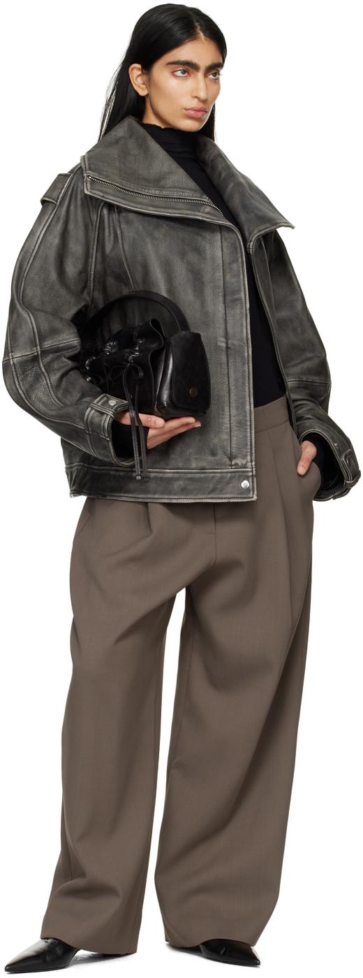 【関税込み】REMAIN Birger Christensen レザー ジャケット Bonded Leather Jacket Brown - REMAIN Birger Christensen