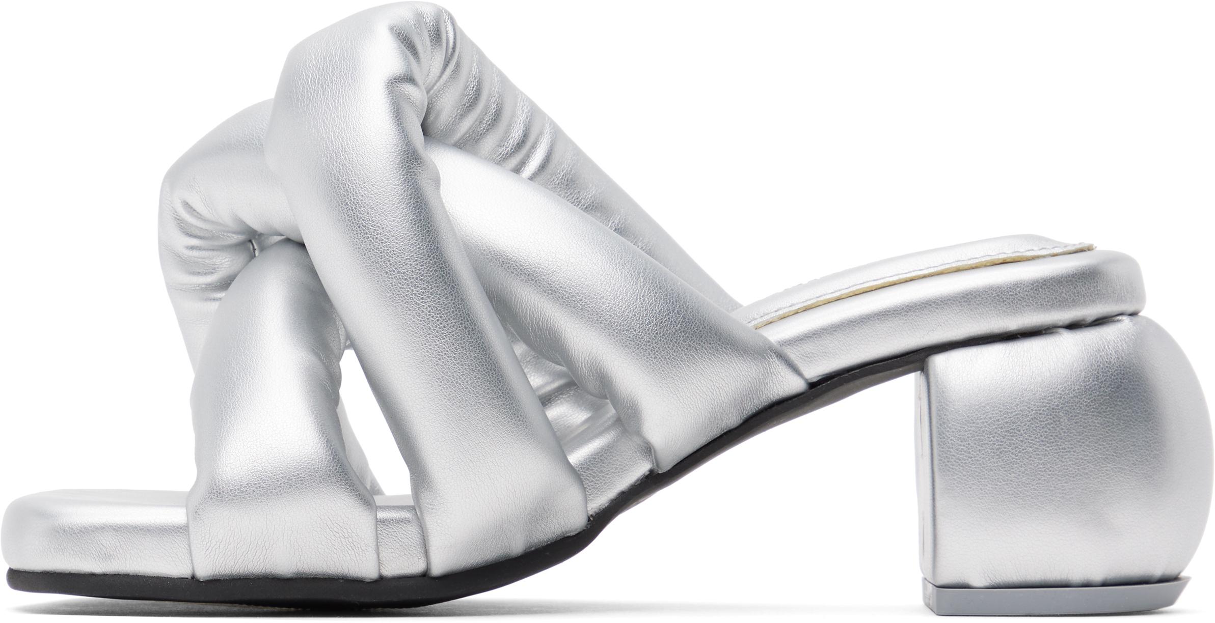 【関税込み】YUME YUME シルバー Love ヒールサンダル Silver Love Heeled Sandals by YUME YUME on Sale