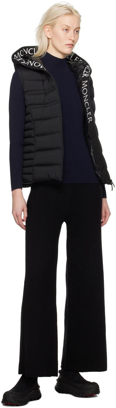 MONCLER ネイビー リブ編みニットセーター MONCLER ネイビー リブ編みニットセーター