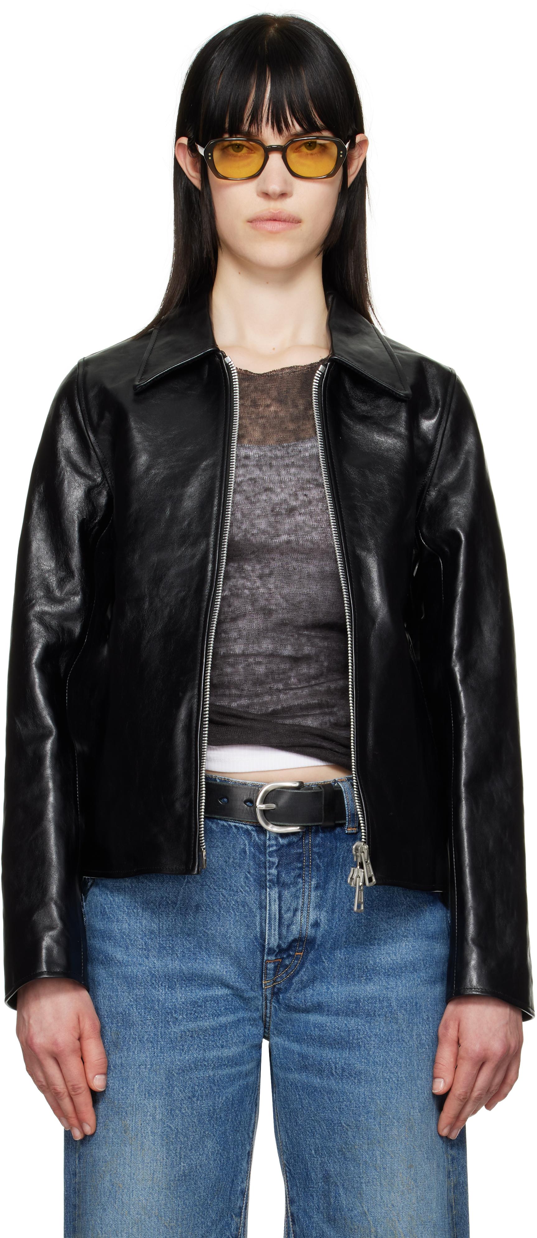Our Legacy Mini Leather Jacket in Black | Lyst
