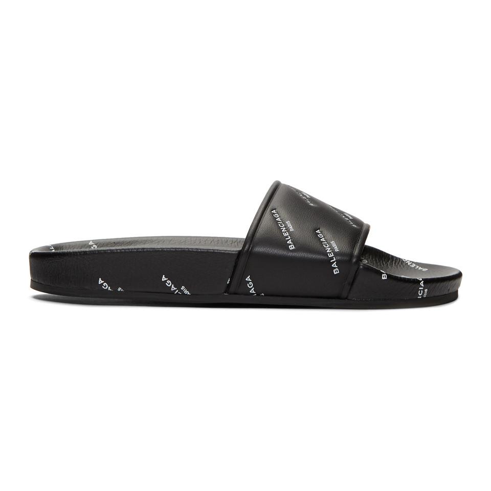 black balenciaga slides