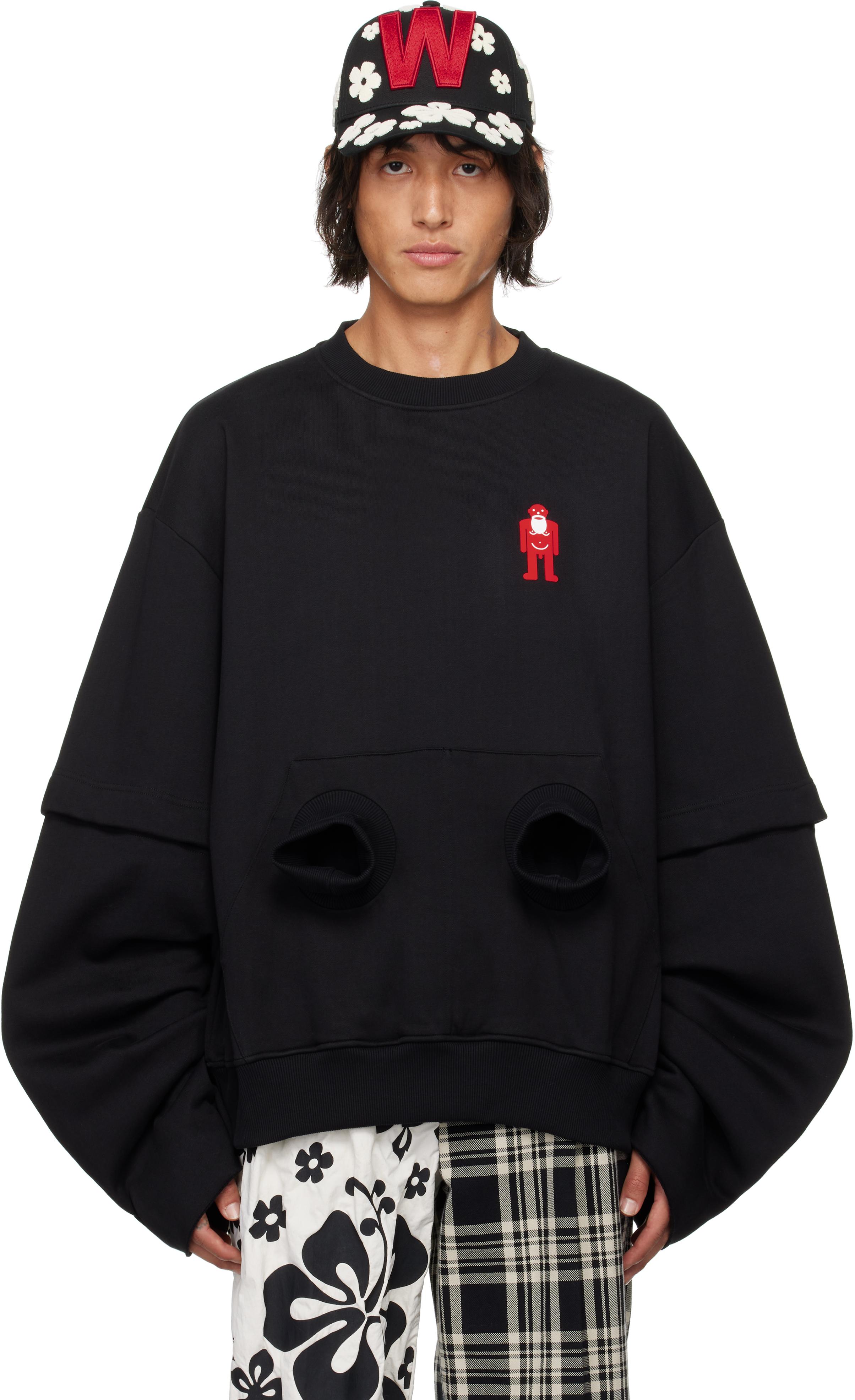 Walter Van Beirendonck メンズ ブラック Hole オーバーサイズ 