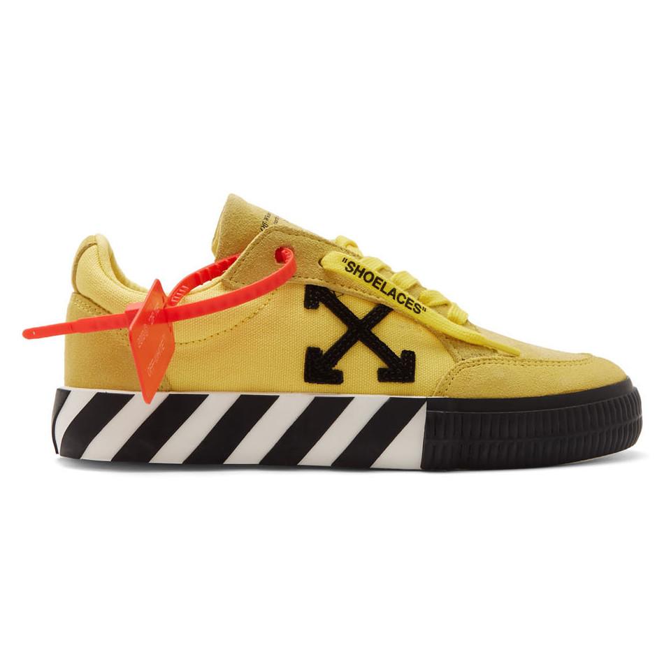Off-White c/o Virgil Abloh Suede Yellow Arrow Vulcanized Low Sneakers ...