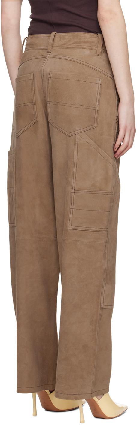 STAND SUEDE TROUSERS ENYA TAN