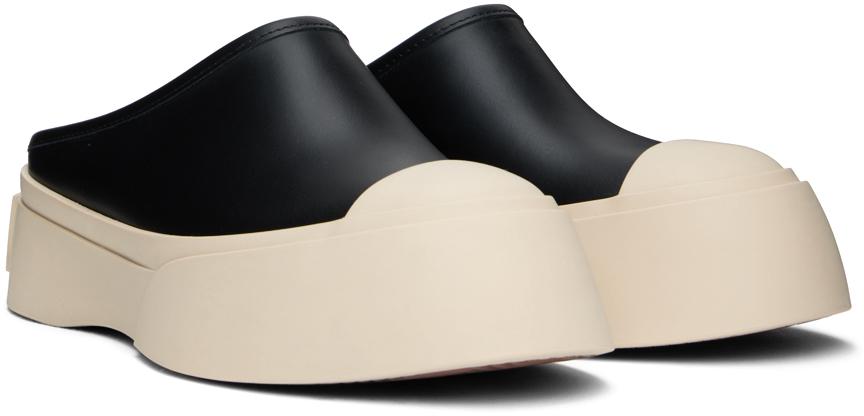 Marni レディース ブラック レザー Pablo サボ フラットシューズ Marni レディース ブラック レザー Pablo サボ フラットシューズ