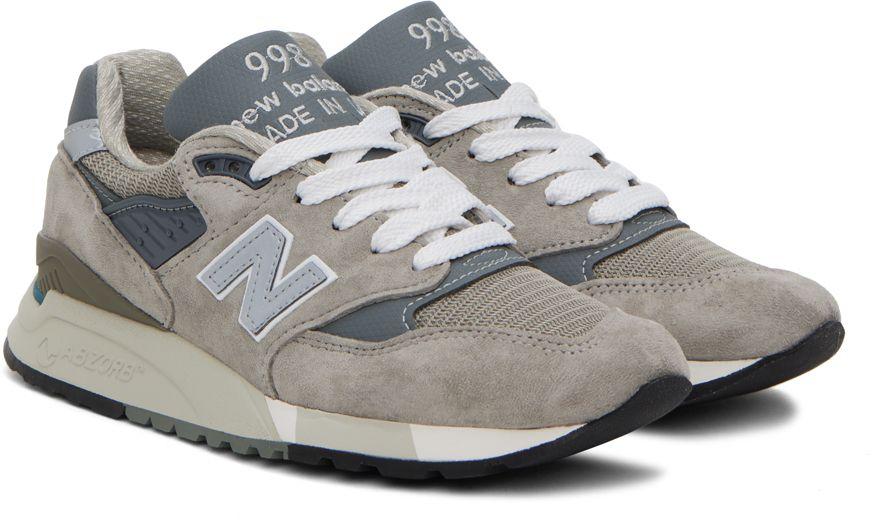 New Balance Taupe Made In Usa 998 Core Sneakers in Black | Lyst
