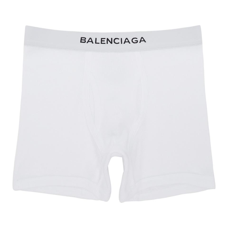 Balenciaga Cotton Three-pack White Logo Boxer Briefs for Men - Lyst